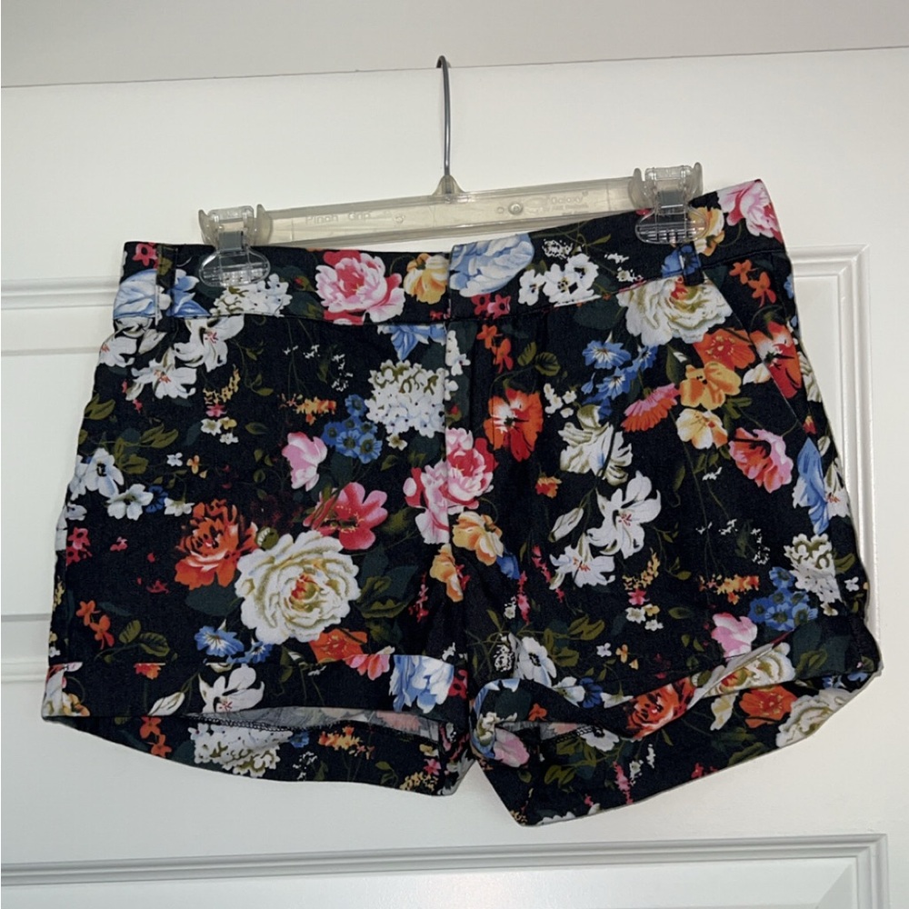 Ovi Black Floral Shorts